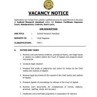Eastern Caribbean Supreme Court - Judicial Research Assistant